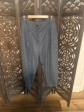 Zara plaid trouser with ankle button detail